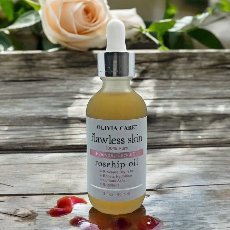 NEW! Olivia Care Flawless skin 100% Pure ROSEHIP OIL ANTIAGING FACIAL OIL 2 OZ gallery