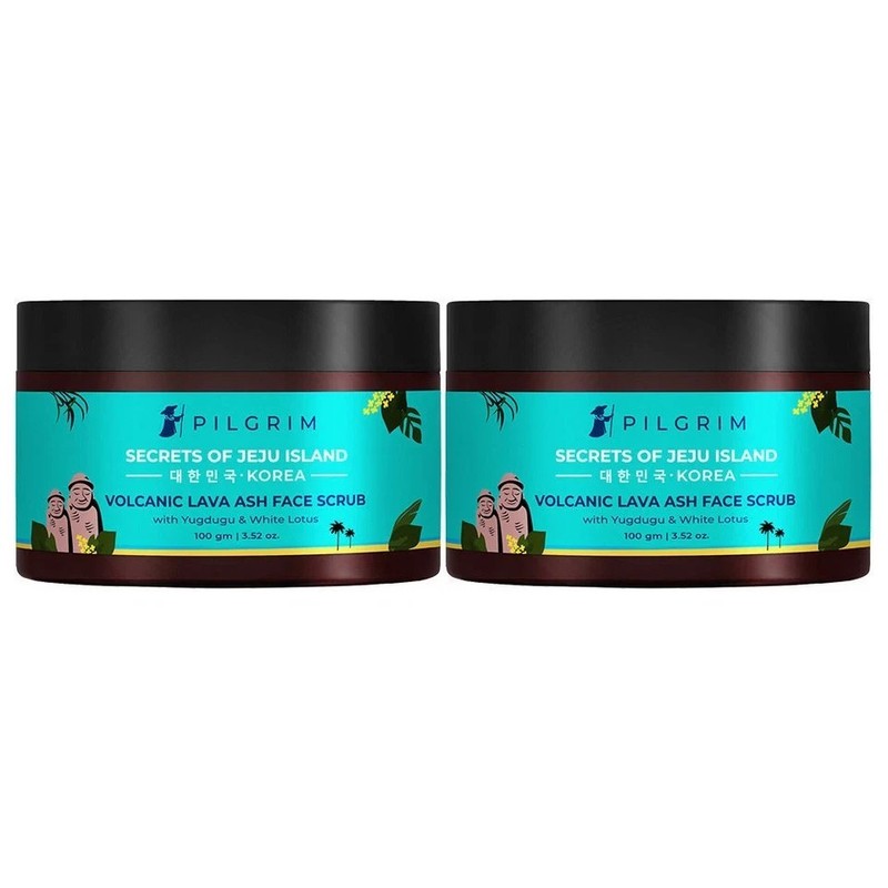 Pilgrim Volcanic Lava Ash Face Scrub For Glowing Skin 100gm each (Pack of 2)