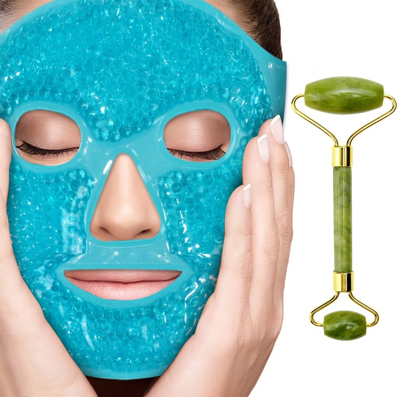 Ice + Jade Roller – Beauty Roller Neck Massage Tool – Stone Roller & Set for …