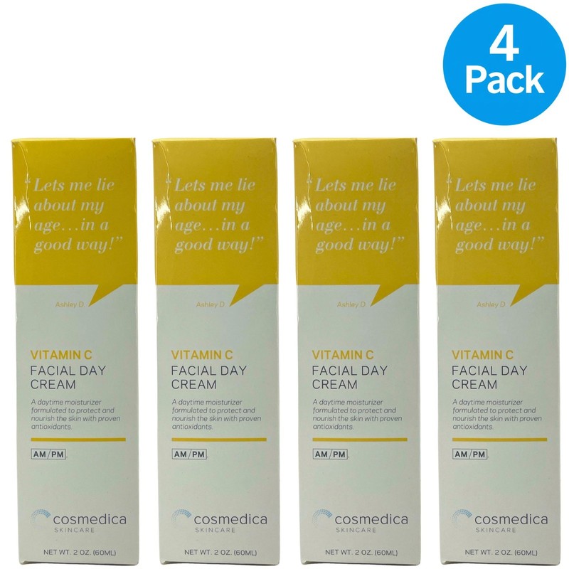 Cosmedica Skincare Vitamin C Facial Day Cream Antioxidant 2 oz – 4 Pack Bundle