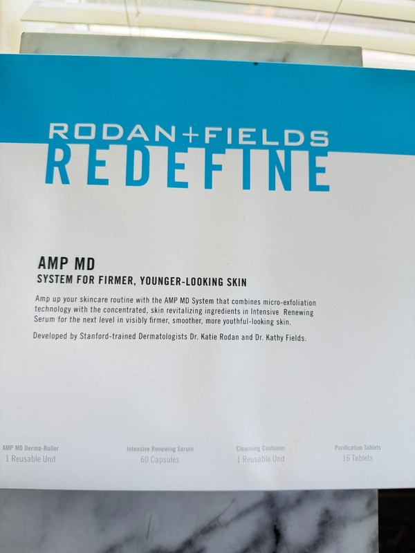 Rodan + Fields REDEFINE AMP MD System —New Sealed, Derma Roller + Serum + Tablet gallery