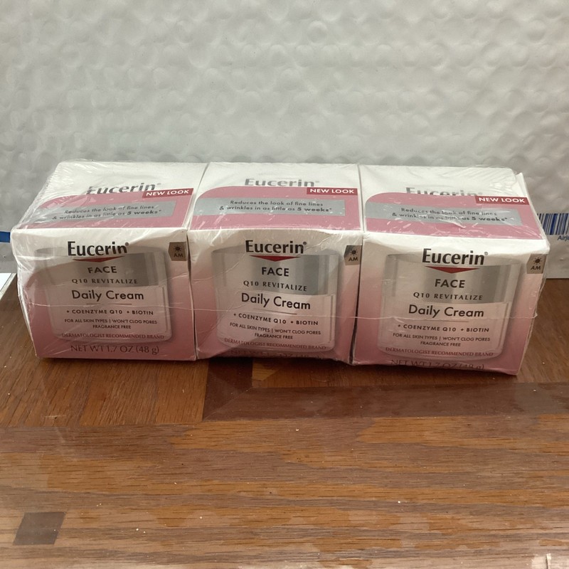 3x EUCERIN Q10 Revitalize Anti Wrinkle Face Cream for All Skin Types Dam Box