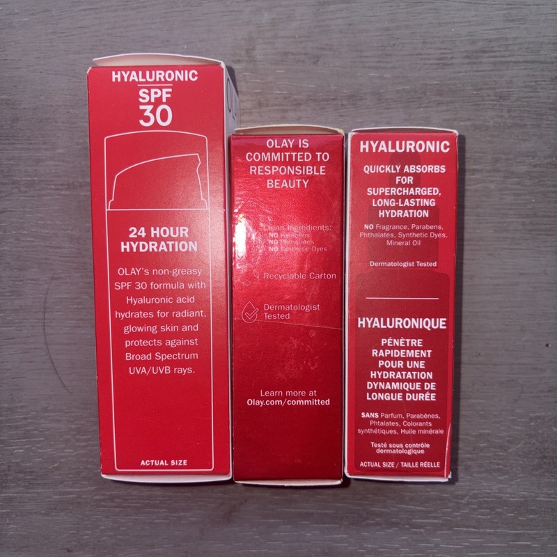 3x Olay Hyaluronic Hydrating Serum 1.3 Oz Ea & Moisturizer 1.7 Oz (12/2026) gallery