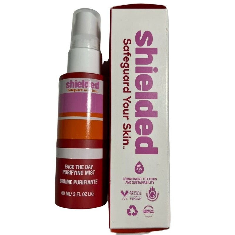 Shielded Beauty Face the Day Purifying Mist Vegan Cruelty Free 2oz 60ml