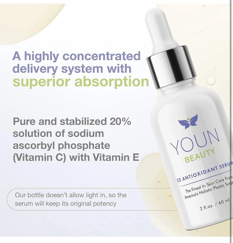 YOUN Beauty 20% Vitamin C Face Serum with Hyaluronic Acid, Ferulic Acid &... gallery