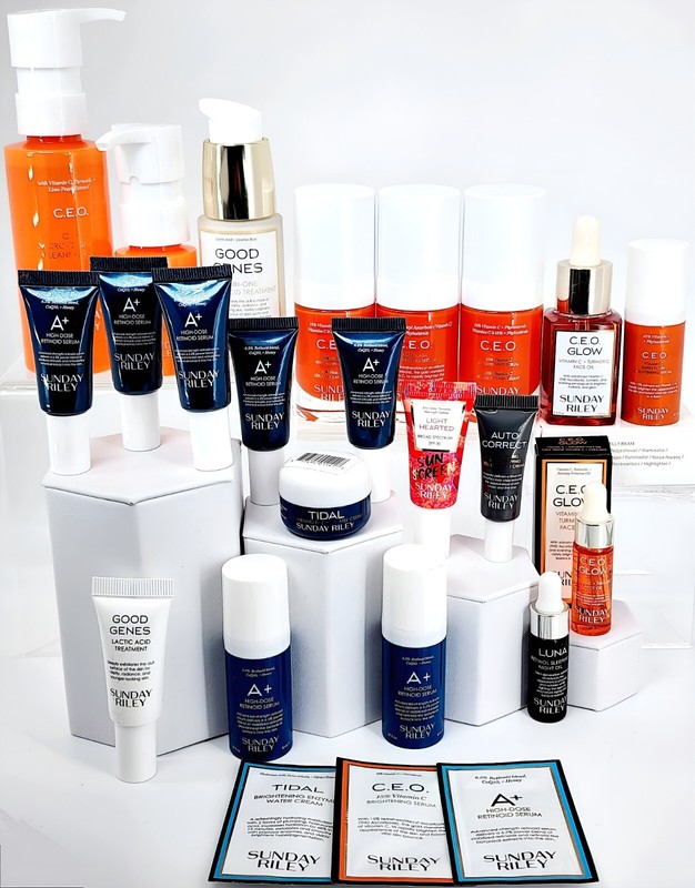 24Pc Sunday Riley Good Genes, Tidal, Luna, CEO Glow, Brightening Serum, A+ MORE!