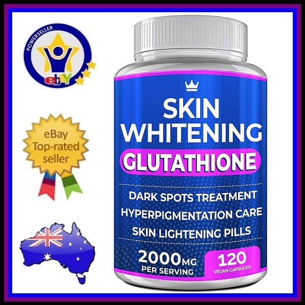 SKIN WHITENING GLUTATHIONE 2000mg Per Serve Brightening Lightening Pills 120 Cap