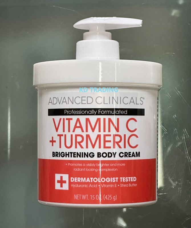 ADVANCED CLINICALS ~ VITAMIN C + TURMERIC Brightening FACE & BODY CREAM 425g