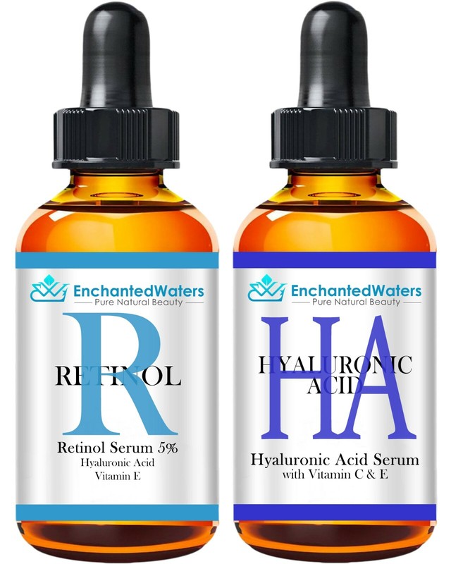 HYALURONIC ACID + RETINOL – Anti-Aging Fine Line Wrinkle Cream-Gel-Serum 2-Pack