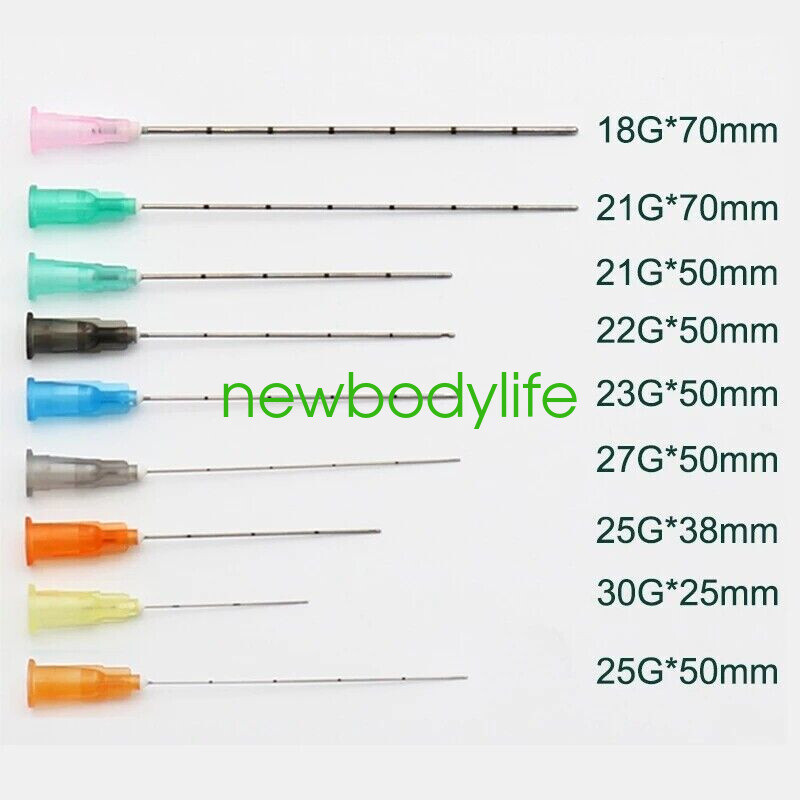 5/10/20/50PCS Micro Cannula with Puncture,Blunt Tip for Fillers, FDA Listed