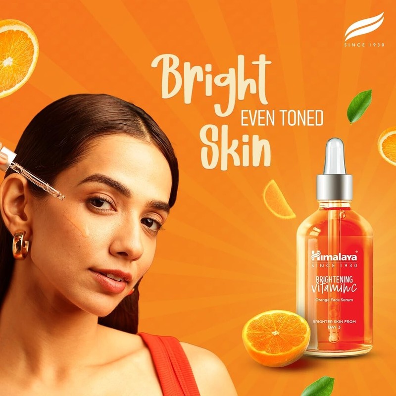 Himalaya Brightening Vitamin C Orange Face Serum Brighter Skin 15g pack of 2 gallery