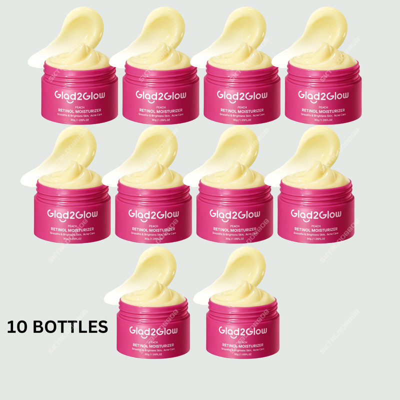 10 x Glad2glow Peach Retinol Moisturizers Brightens Skin Free Shipping
