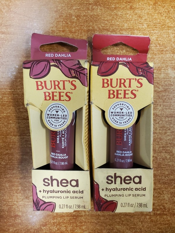 2 Pk: Burt’s Bees Shea + Hyaluronic Acid Plumping Lip Serum *RED DAHLIA* – E17E