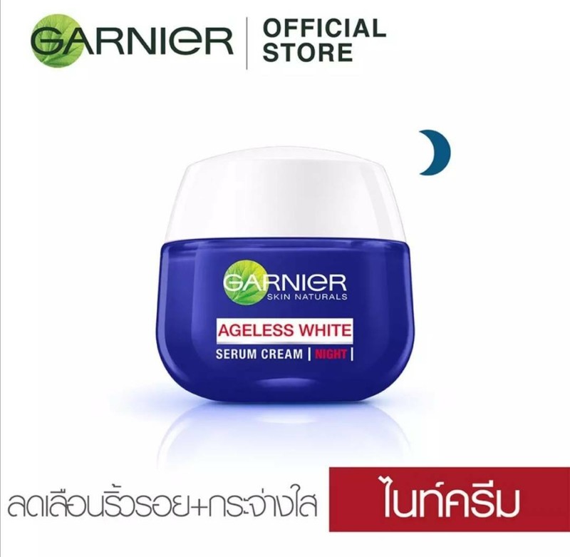 GARNIER AGELESS WHITE Anti aging & Whitening Miracle Cream NIGHT Skin Care 50 ML