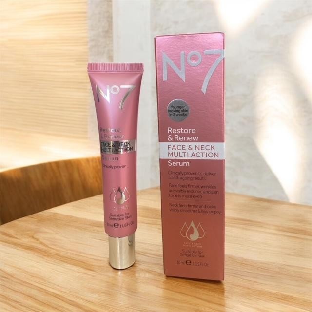 No7 Restore & Renew Face & Neck Multi Action Serum,50ML FULL SIZE NEW WITH BOX