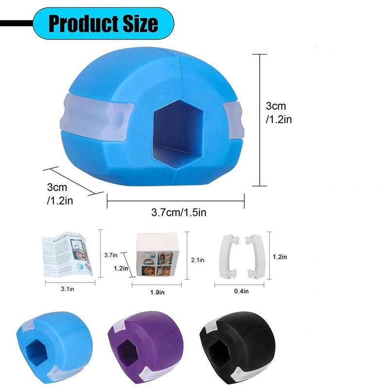 3X Jawline Exerciser Mouth Exercise Fitness Ball Neck Face Jaw Trainer Unisex gallery