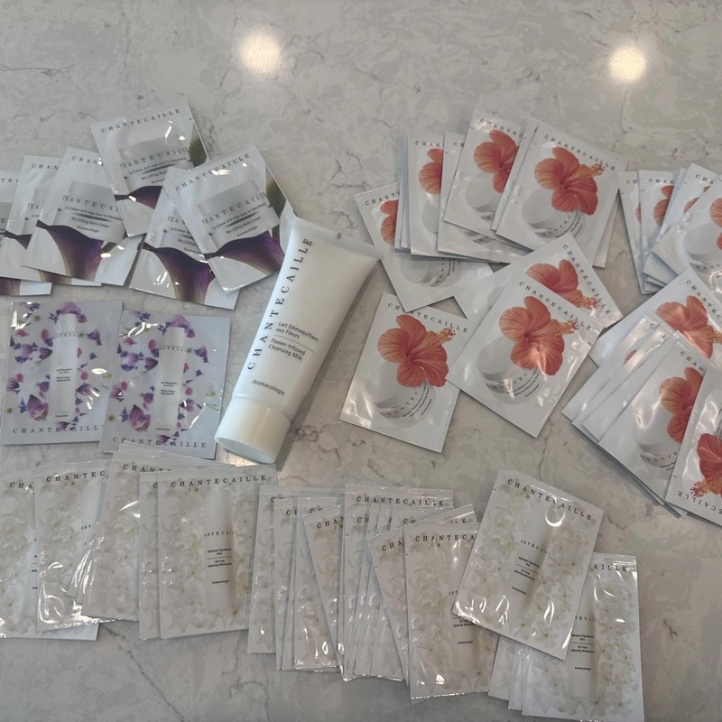 57 Chantecaille lot hibiscus mask bio lifting neck flower cream cleansing milk