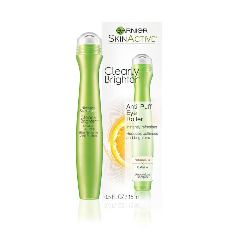 Garnier Clearly Brighter Anti-Puff Eye Roller, 0.5 Fl Oz (Pack of 1), Green
