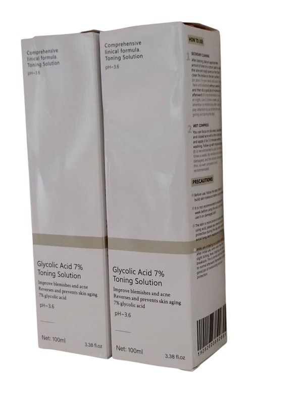 2 Pack GLYCOLIC ACID 7% TONING SOLUTION Blemishes Acne Antiaging 3.38 fl oz 4/27 gallery