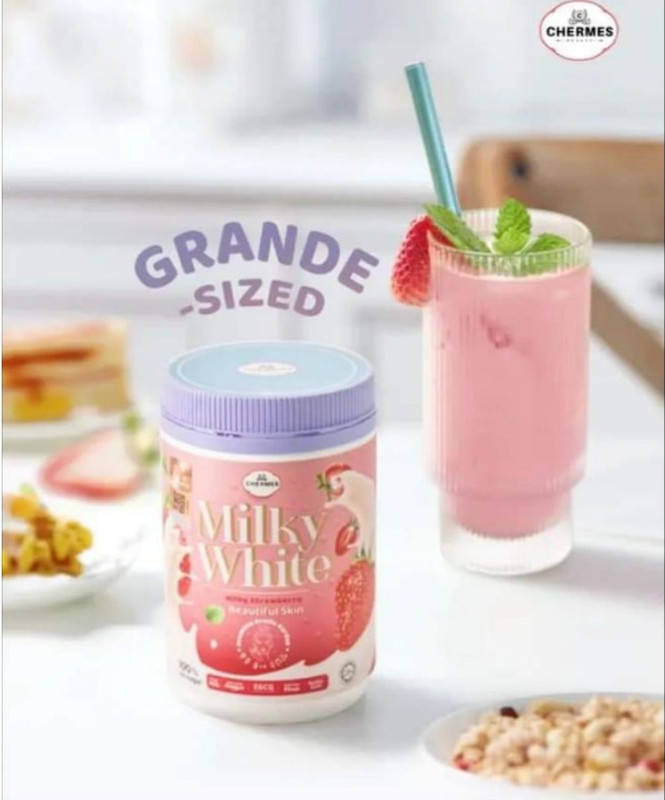 Chermes Milky White Strawberry Powder Whitening Skin Supplement & Fast Ship