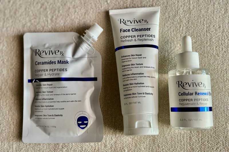 3 Revive RX Copper Peptides Cleanser Mask Serum Skin Care Anti-Aging
