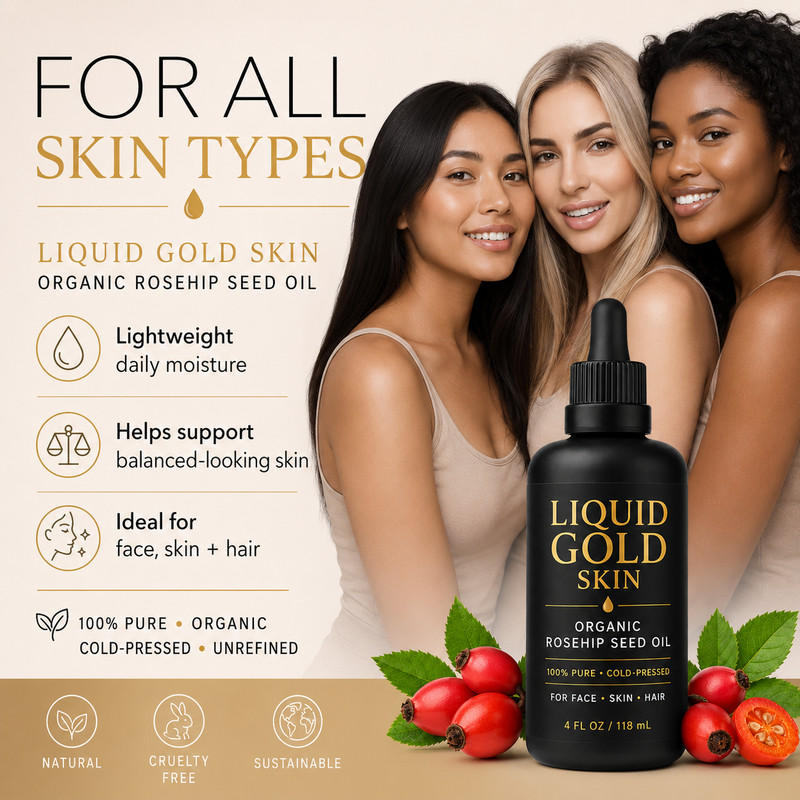 LIQUID GOLD SKIN Organic Rosehip Seed Oil 100% Pure • Face, Skin & Hair gallery