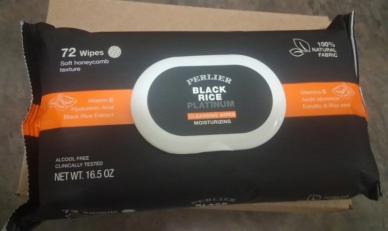 Perlier Black Rice PLATINUM Cleansing Wipes 72 Count JUMBO FACTORY SEALED NEW