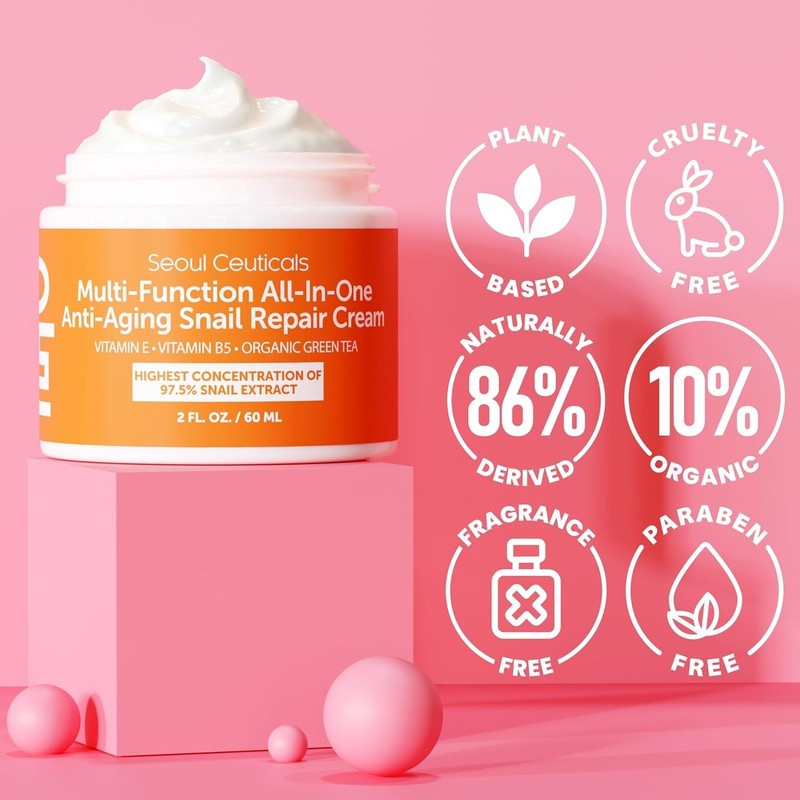 Luxurious Snail Mucin Moisturizer 2 oz - Organic Anti-Aging Skincare Solution gallery