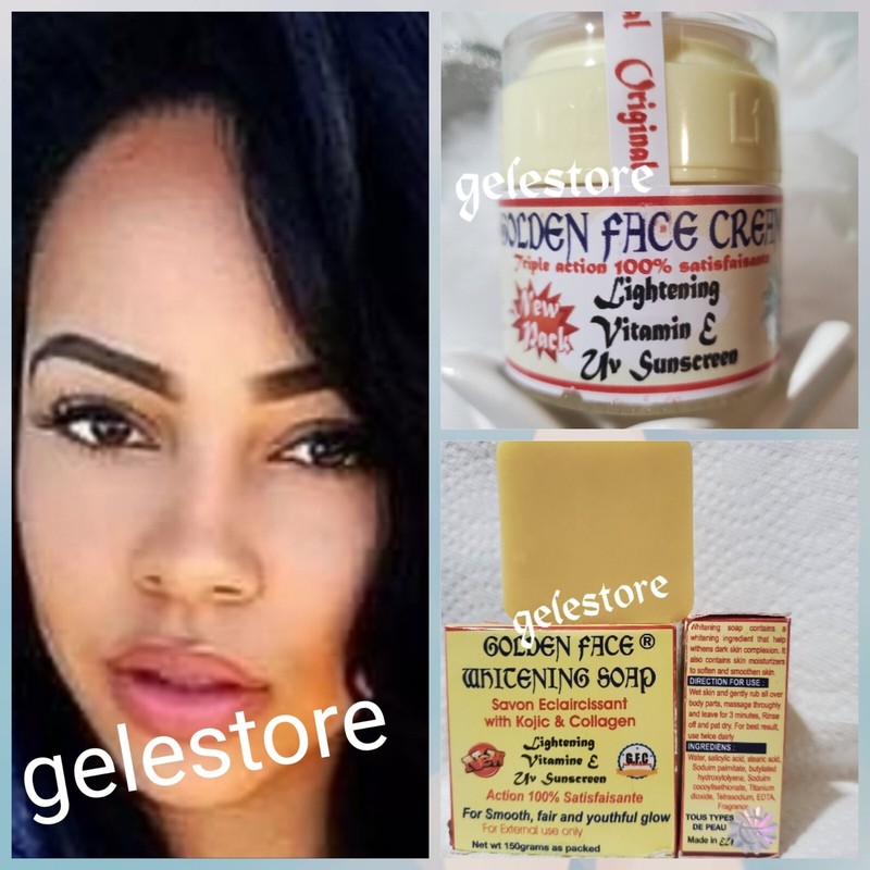 Authentic Golden Face lightening face cream & Collagen soap X 1 (BEWARE OF FAKE)