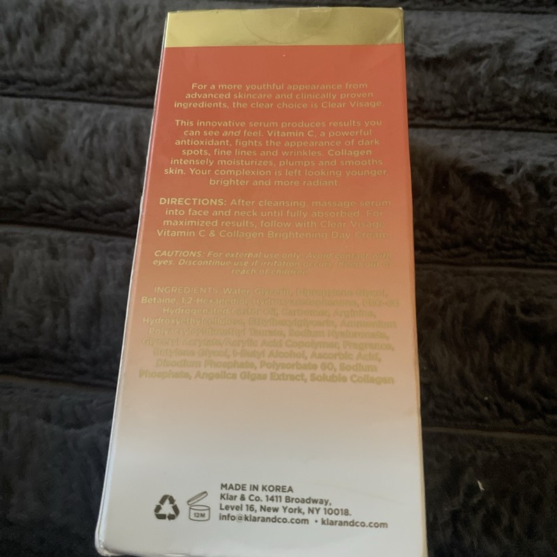 Clear Visage Vitamin C & Collagen Brightening Facial Serum 1.69 fl New Sealed gallery