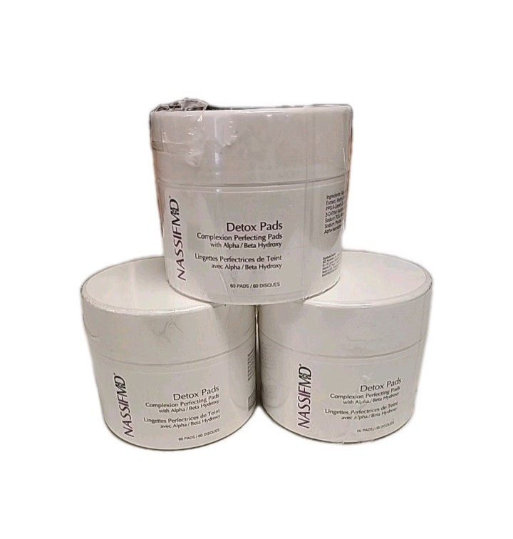 3 Nassif MD Detox Pads Complexion Perfecting 60 Pads Alpha Beta Hydroxy 180 Pads