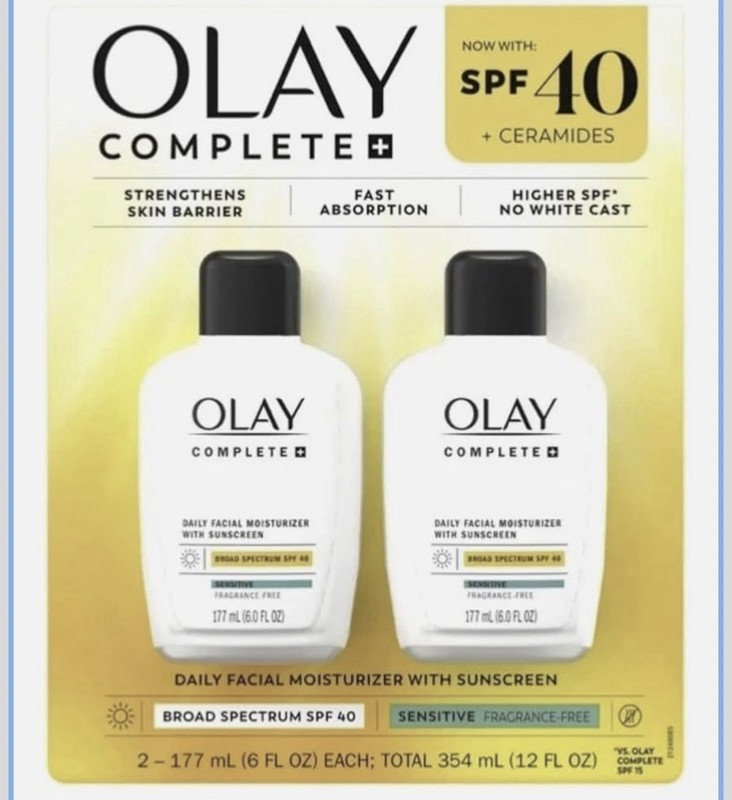Daily Facial Moisturizer with SPF 40 Sunscreen, 2 Pack, 177 mL (6.0 FL OZ) ea…