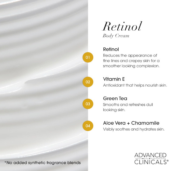 Advanced Clinicals Retinol Body Lotion – Firming, Hydrating & Anti-Aging (16 Oz) gallery