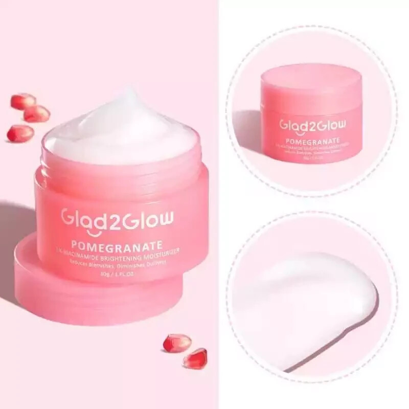 Glad2glow Pomegranate 5% Niacinamide Brightening Moisturizer 30g Day Night Cream