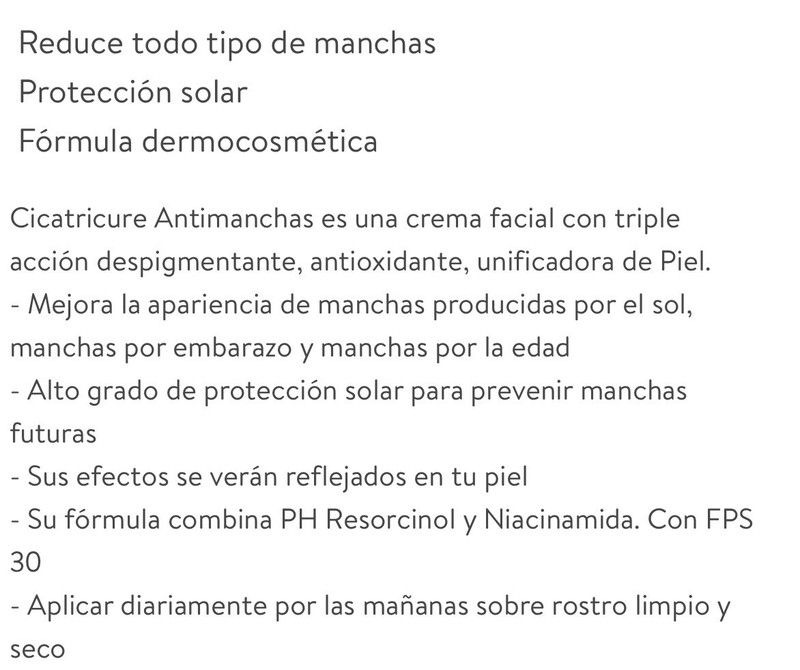 CICATRICURE Crema Facial Antimanchas Despigmentante Antioxidante Hidratante gallery