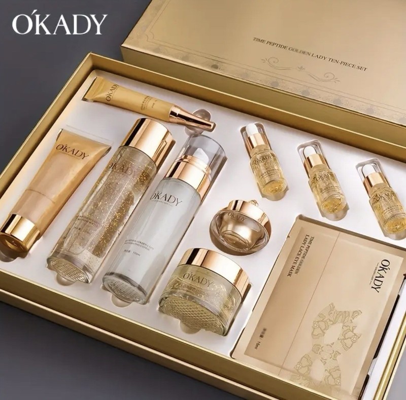 Okady Polypeptide Skin Care Set 10pcs – 24 Peptides Anti-Aging Hydrating Kit gallery
