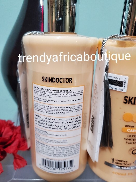 4pcs. Skin Doctor Paris Carrot Glow Lotion, Shower Gel, Face Cream & Serum Spf30 gallery