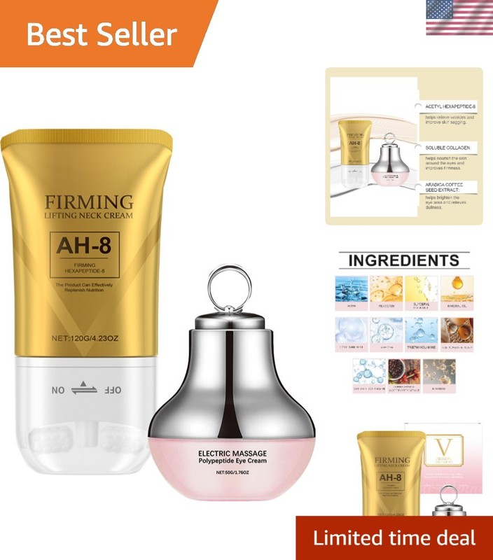 AH-8 Neck & Eye Cream Set: Electric Massage Anti-Wrinkle Treatment & Moisturizer