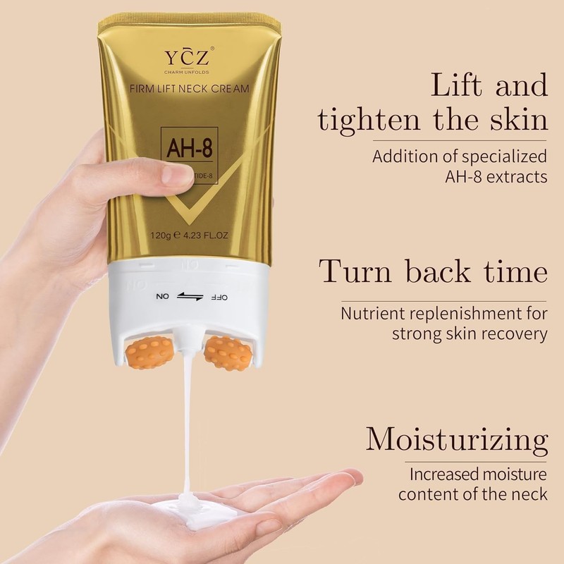AH-8 Neck Firming Cream with Roller – Rejuvenate & Tighten for a Youthful Look gallery