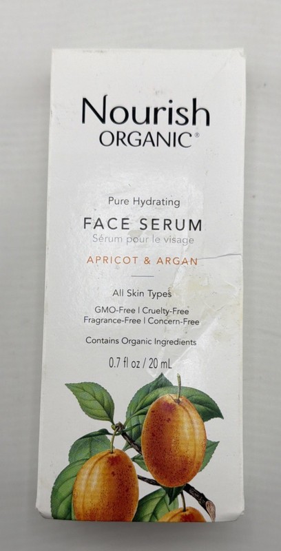 Nourish Organic Pure Hydrating Face Serum Apricot & Argan 0.7 fl oz New.