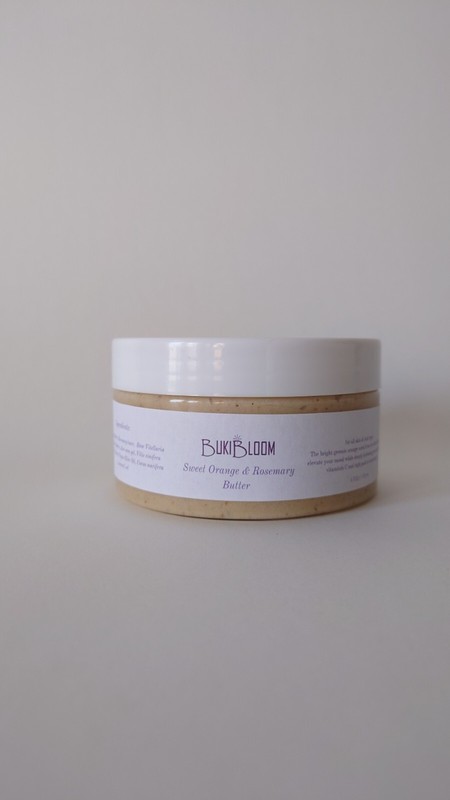 BUKIBLOOM Sweet Orange & Rosemary Herbal Body Butter for Sensitive, All Skin