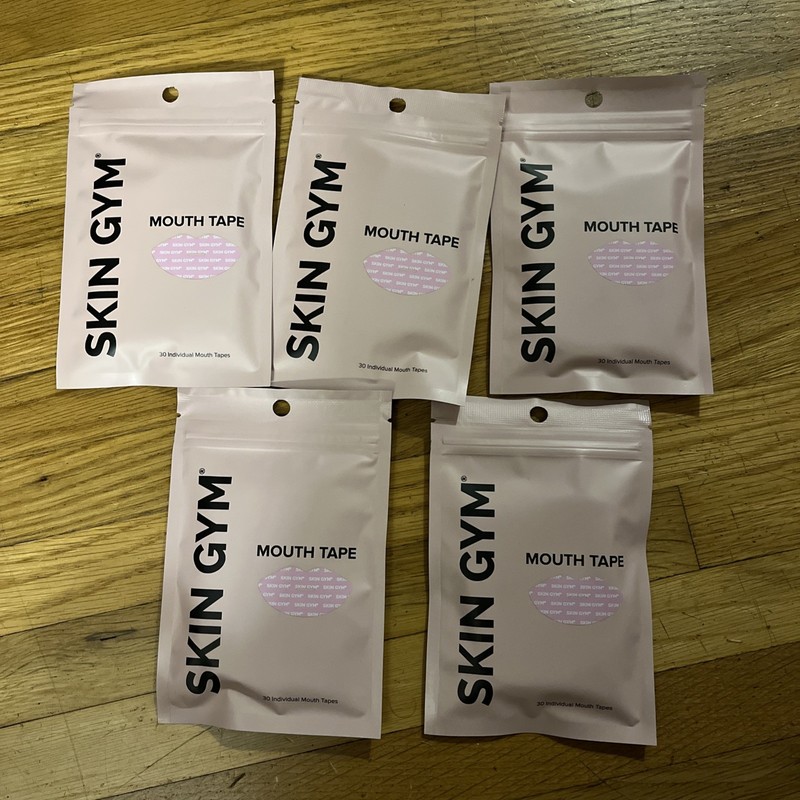Lot of 5 - Skin Gym Mouth Tape 30 Individual Mouth Tapes, Sealed gallery