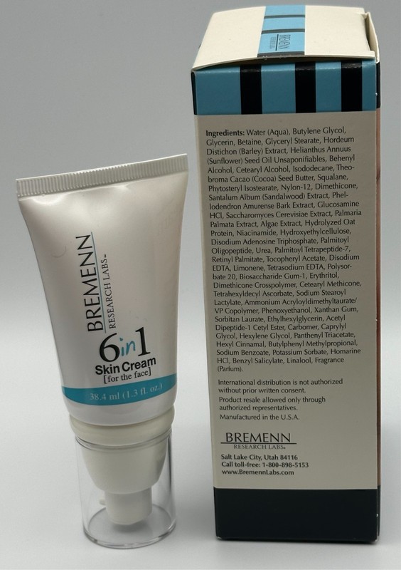 Bremenn 6 in 1 Skin Cream for Face 1.3 oz Anti-Aging Wrinkle Firming NEW Boxed gallery