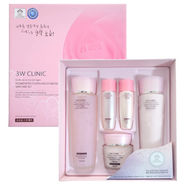 3W CLINIC FLOWER EFFECT EXTRA MOISTURIZING SKIN CARE 3 SET Moist K-Beauty gallery