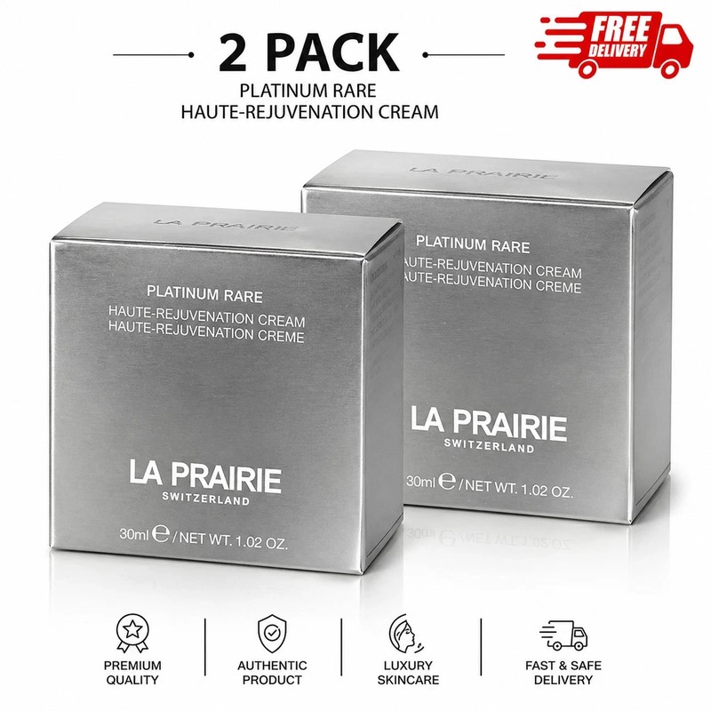 2 Pack La Prairie Platinum Rare Haute-Rejuvenation Cream 30ml New Sealed