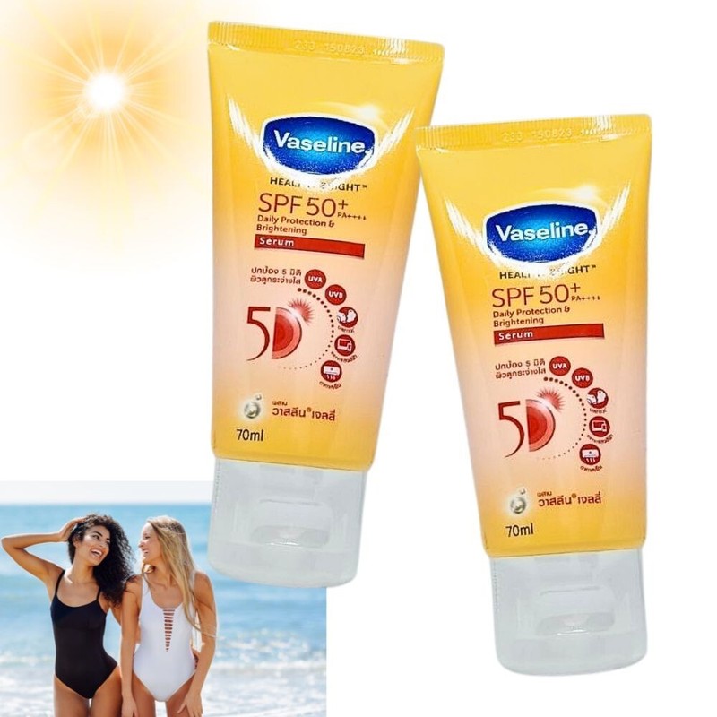2 Vaseline Serum Healthy Bright Sunscreen Pollution Protection SPF50 PA++++ 70ml