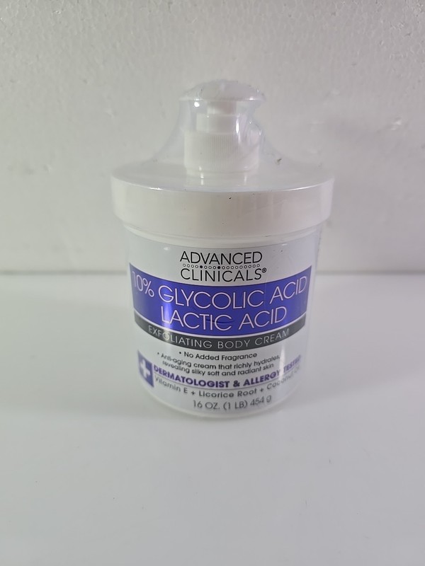 10% Glycolic Acid, Lactic Acid, Exfoliating Body Cream, 16 oz (454 g)
