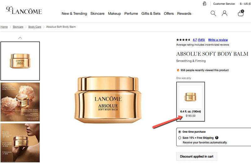 LANCOME Absolue Soft Body balm With Rose Extract 190ml / 6.4oz - NEW gallery