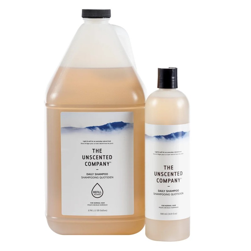 The Unscented Company Daily Shampoo + Refill Naturally Derived 3.78L + 500ml NEW