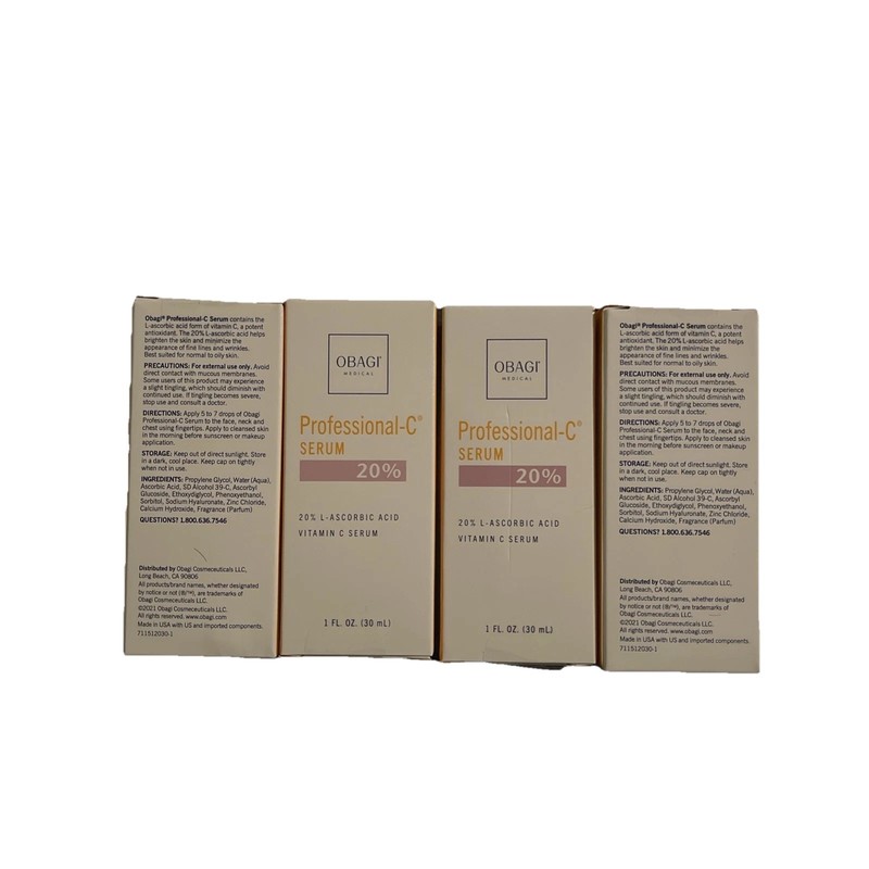 4 Obagi Professional-C Facial Serum 20% Total 30 ml Full Size 1oz Quad BoxSealed